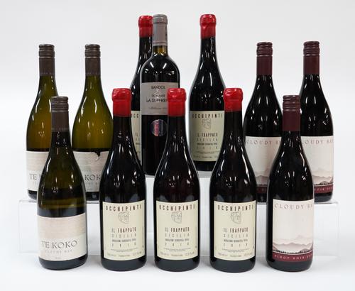 TWELVE BOTTLES OF WINE TO INCLUDE THREE BOTTLES OF CLOUDY BAY PINOT NOIR 2010 (12)