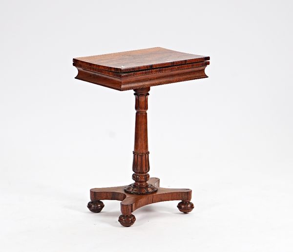 A William IV small rosewood card table