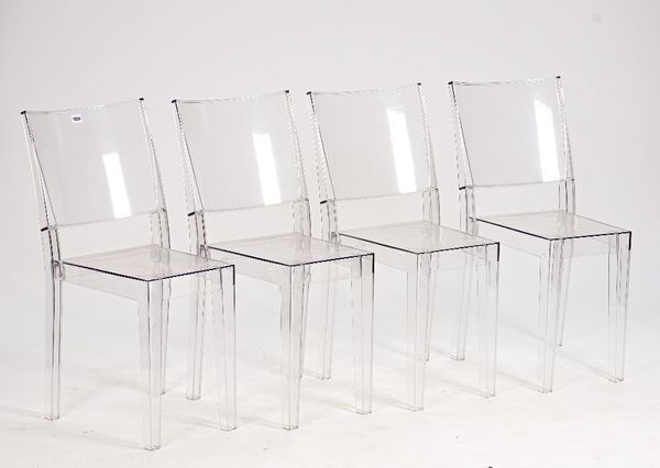 La Marie by Starck for Cartell, made in Italy, a set of four clear perspex ghost chairs, 39cm wide x 84cm high, (4).