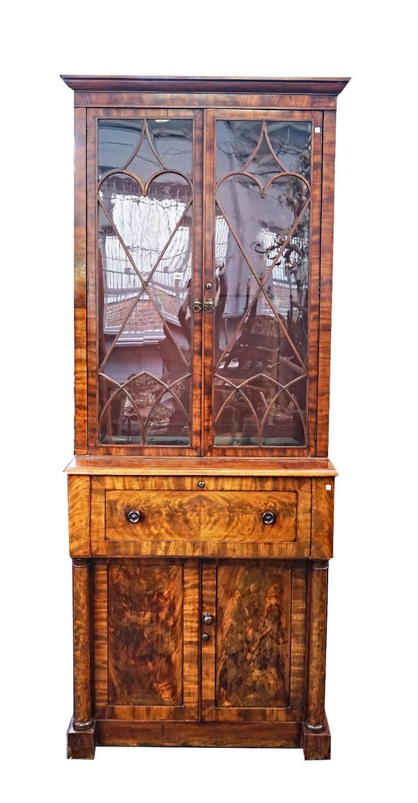 A Regency mahogany secretaire bookcase