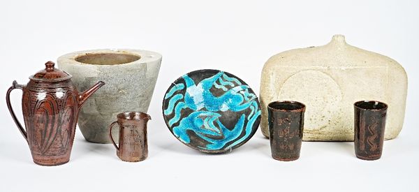 A group of studio pottery,