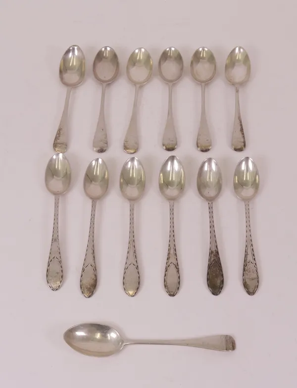 A group of silver teaspoons, (13)