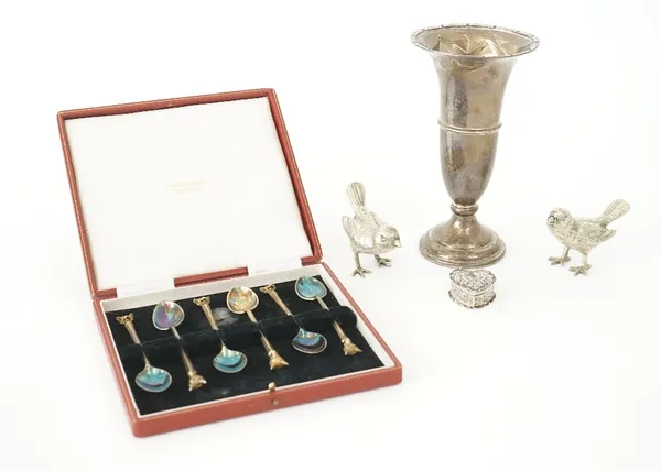 Four items of silver and plated wares, comprising;