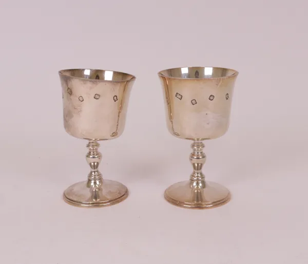 A pair of silver goblets, (2).