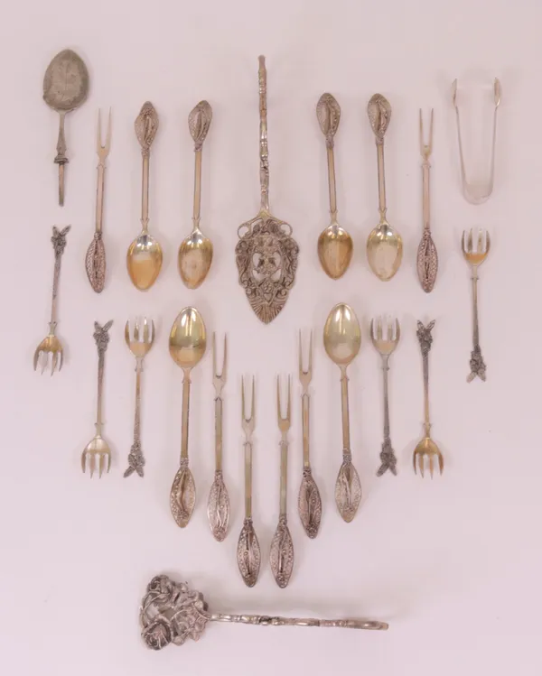 A group of foreign and plated flatware, (22)
