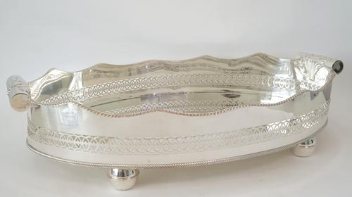 Three plated trays, (3).