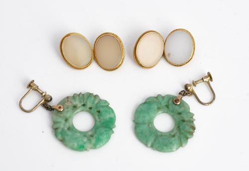 A pair of earrings and a pair of cufflinks, (2 pairs)