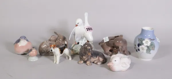 A collection of seven Royal Copenhagen figures of animals