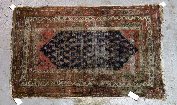 A Hamadan rug,  with indigo field filled with botehs, 192cm x 120cm