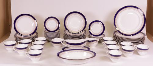 ‘Royal Worcester’ part dinner service, Regency Blue pattern (qty)