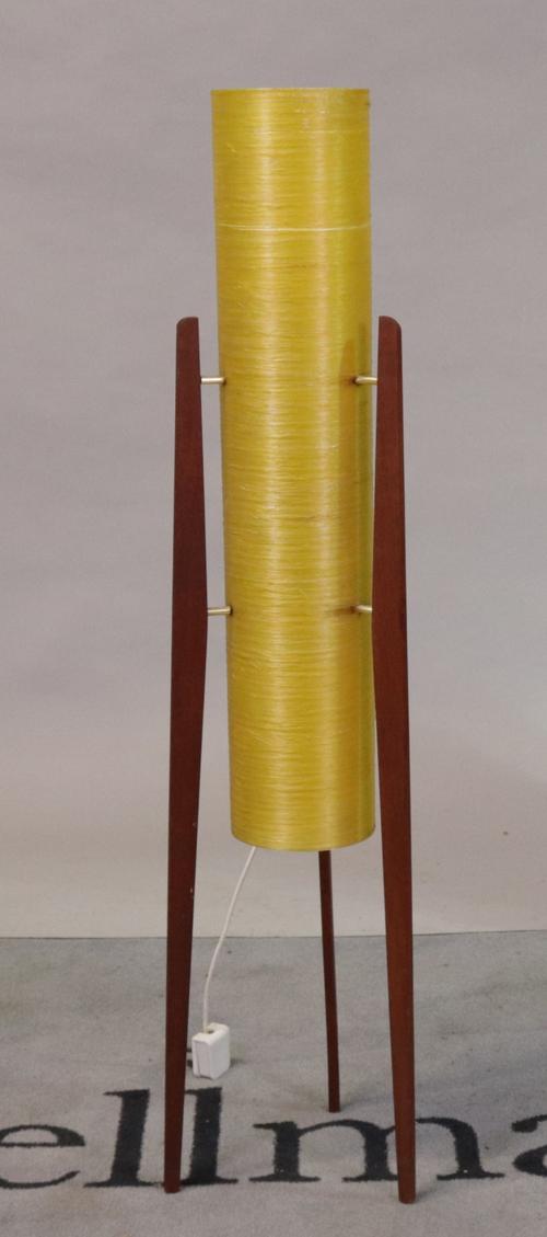 'G PLAN', a rocket lamp with fibreglass shade (a.f), 114cm high