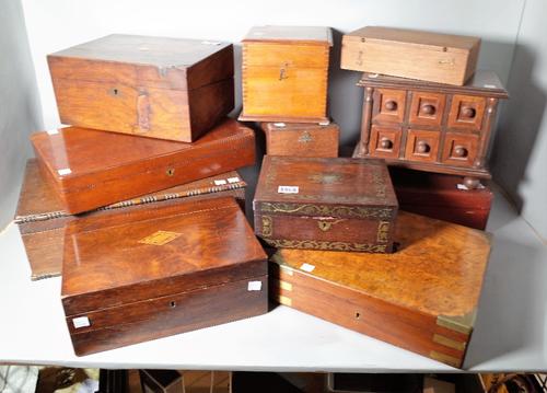 A 19th century brass inlaid rosewood sewing box