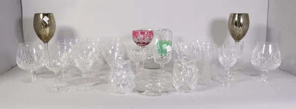 A quantity of mostly 20th century glass to include bowls, jugs and drinking glasses (Qty)