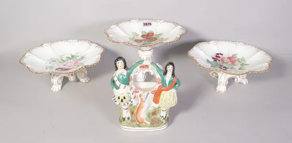 Ceramics mostly 20th century to include a Continental part dinner service decorated with fruit,