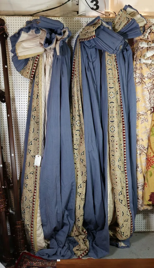 Curtains, two pairs of modern lined and interlined curtains
