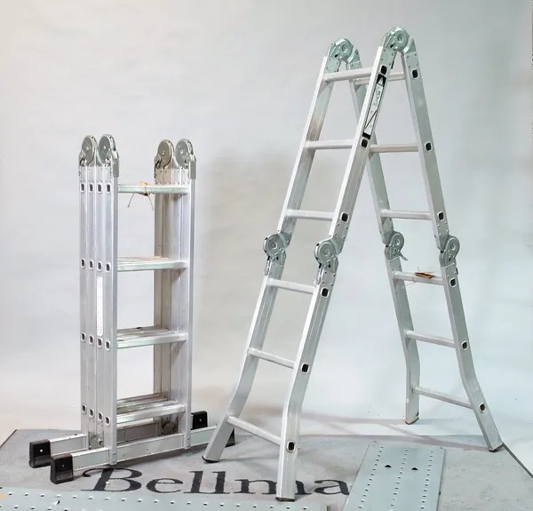 Two modern aluminium step ladders (2)