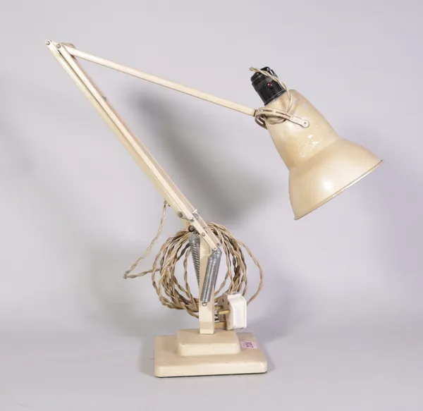 ‘Herbert Terry’, an early 20th century angle poise lamp, 90cm high