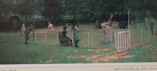 After Sir John Lavery, The Tennis Party, reproduction print 12.5cm x 28.5cm