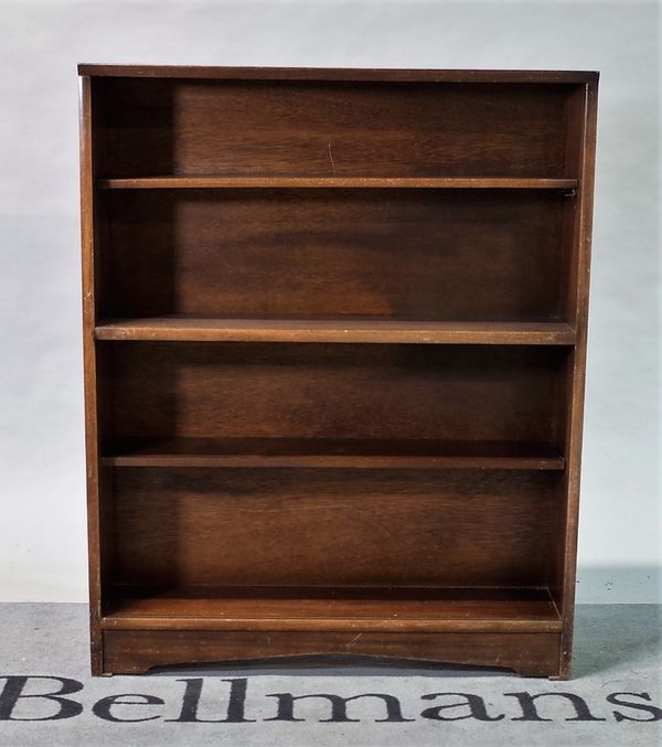 A mid-20th century walnut two-tier open bookcase