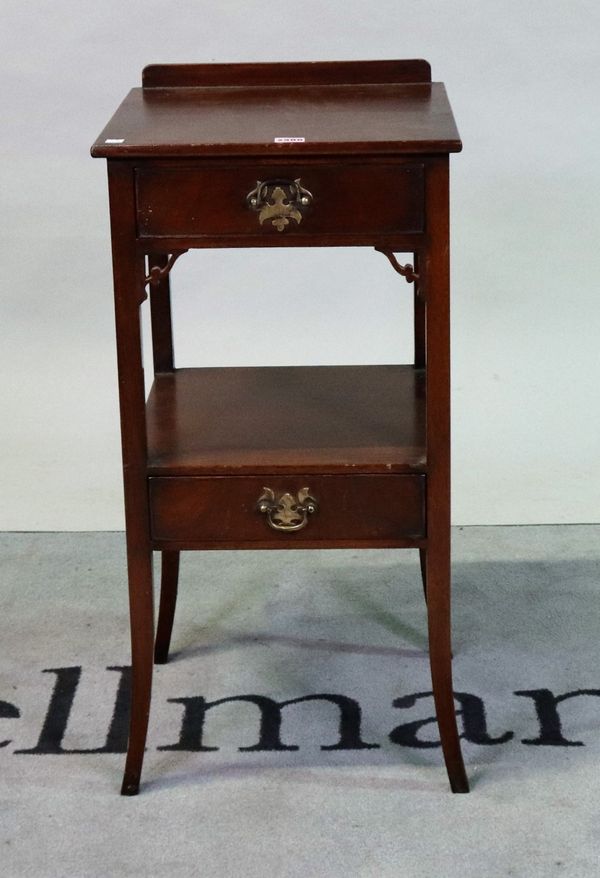 A George III style mahogany two-tier bedside table