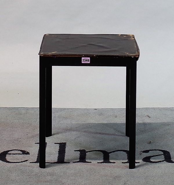 'MATTEO GRASSI', a mid-20th century metal and leather footstool