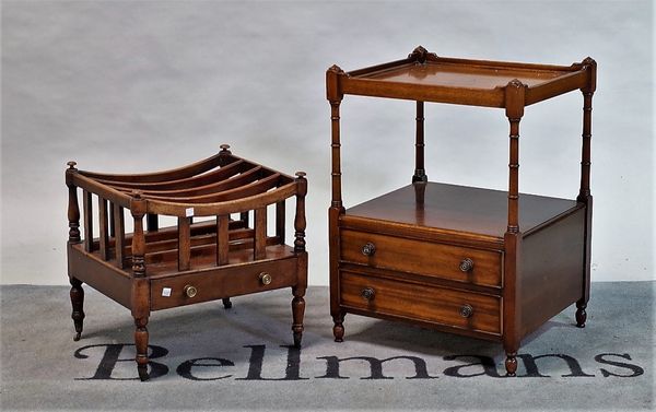 A Regency style two tier side table with a pair of drawers