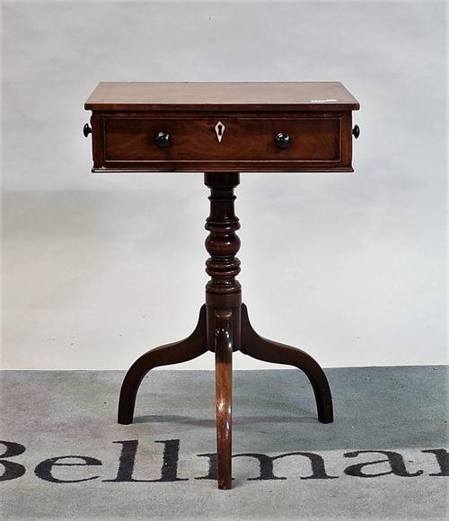 A 19th century mahogany side table with single frieze drawer