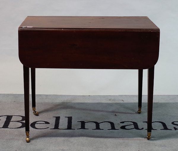 A 19th century mahogany rectangular drop flap Pembroke table