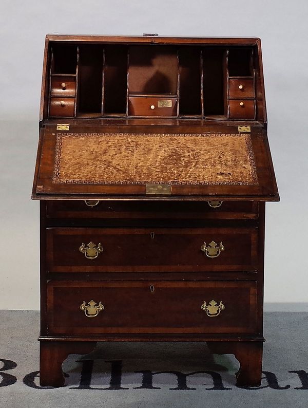 A late 19th century mahogany bureau