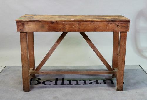 'POWNELL', a mid-20th century pine work bench