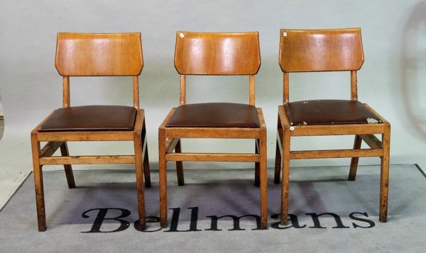 A set of six mid-20th century stained beech bar back dining chairs