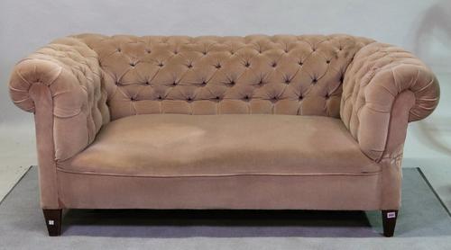 An early 20th century hardwood framed Chesterfield sofa