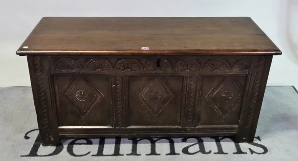 A 17th century and later oak coffer