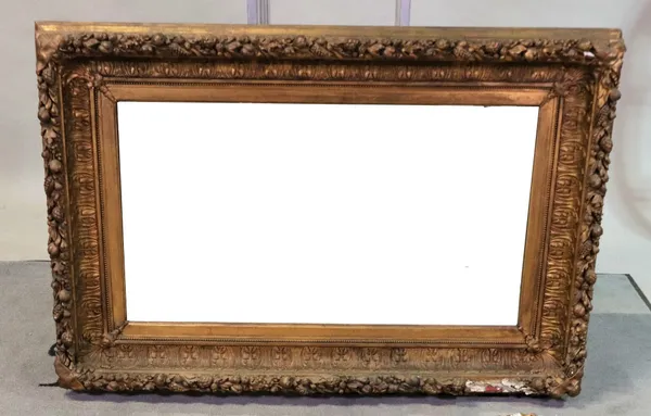 A Victorian rectangular gilt gesso frame