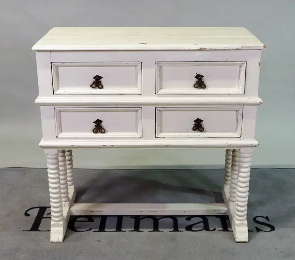 An 18th century style white painted side table