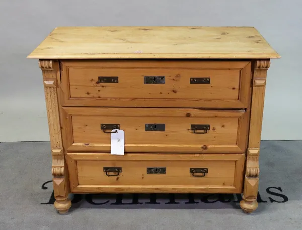 An early 20th century pine chest
