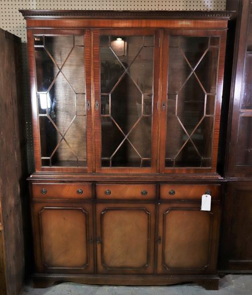 A George III style mahogany bookcase cabinet