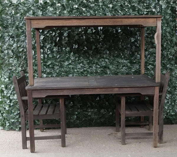 Garden furniture comprising two modern hardwood rectangular tables (4)