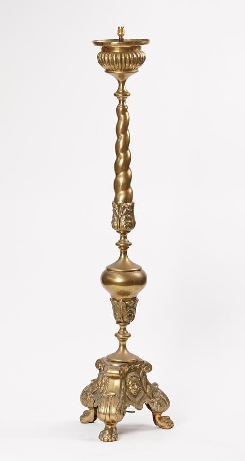 A brass standard lamp