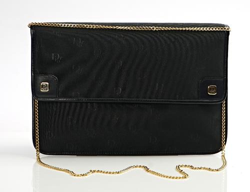 A CHRISTIAN DIOR BLACK CLUTCH BAG