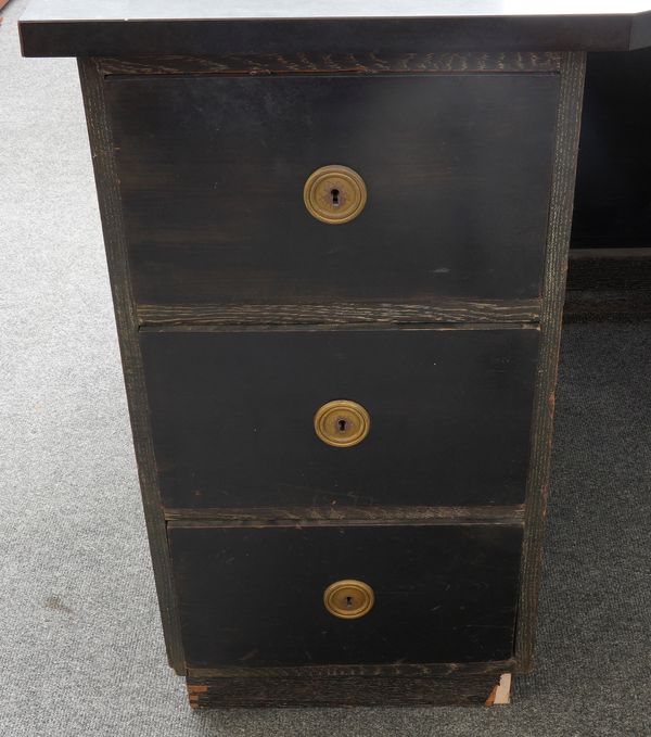 AN ART DECO EBONISED WRITING DESK