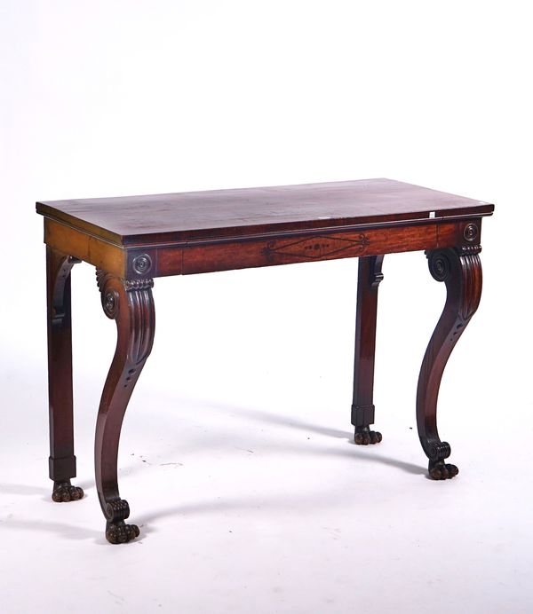 A REGENCY MAHOGANY CONSOLE TABLE