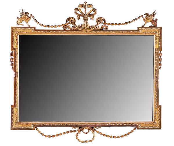 A NEO CLASSICAL REVIVAL RECTANGULAR GILT MIRROR