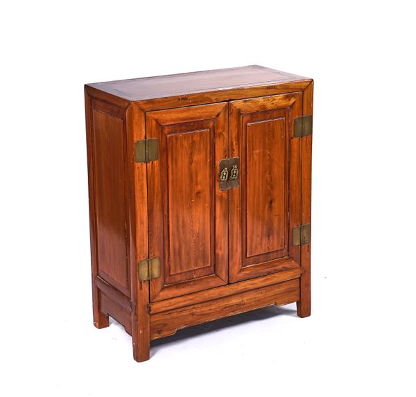 A LATE 19TH CENTURY CHINESE SOFT WOOD SIDE CABINET