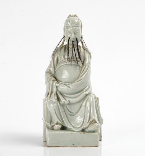 A CHINESE BLANC DE CHINE FIGURE OF GUANDI