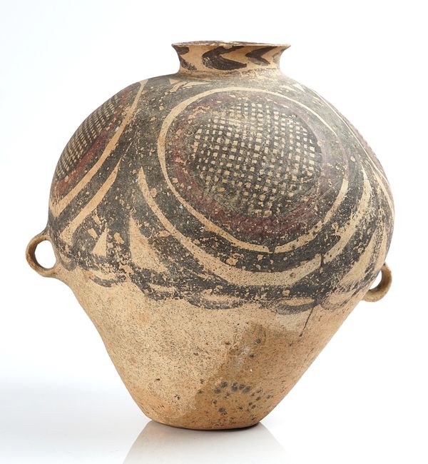 A LARGE CHINESE PAINTED POTTERY JAR