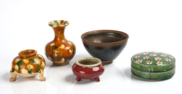 A GROUP OF CHINESE TANG STYLE `SANCAI' GLAZED POTTERY