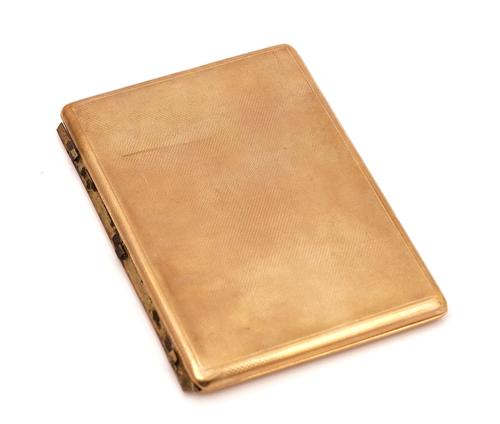 A 9CT GOLD RECTANGULAR CIGARETTE CASE