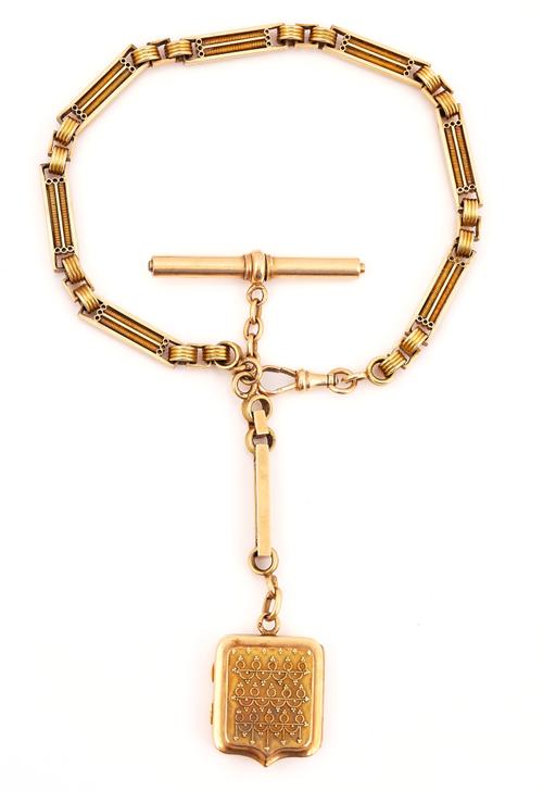 A EUROPEAN GOLD WATCH ALBERT CHAIN (2)