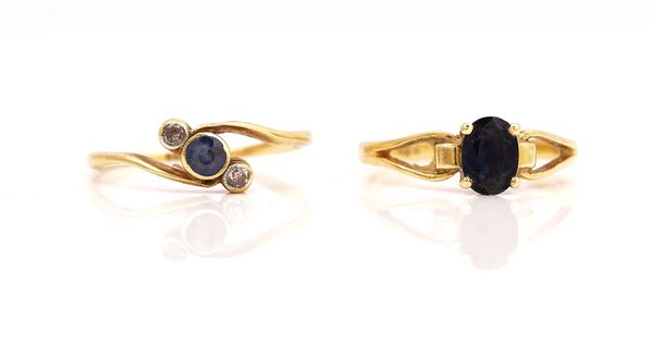 TWO SAPPHIRE RINGS (2)